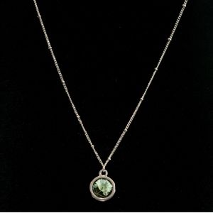 Resin 30" Floral Necklace Baby's Breath Silver Teal